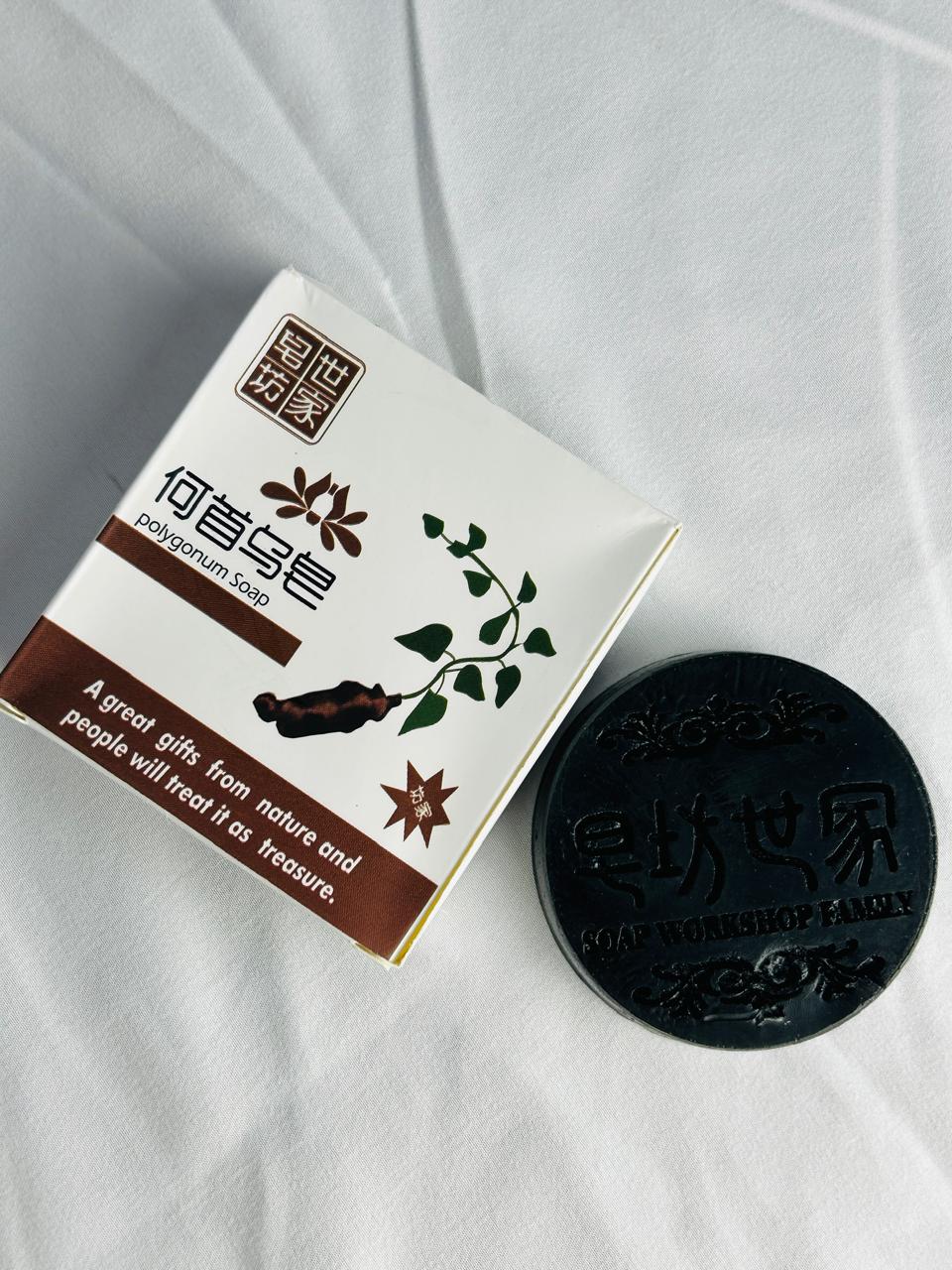 Shampoo en barra Benik con su caja, jabón de Polygonum (He Shou Wu)